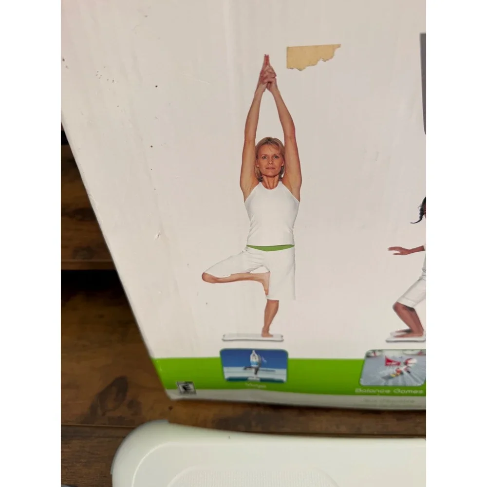 Nintendo Wii Fit Balance Board RVL-021 White with Teal Silicone Skin and Box